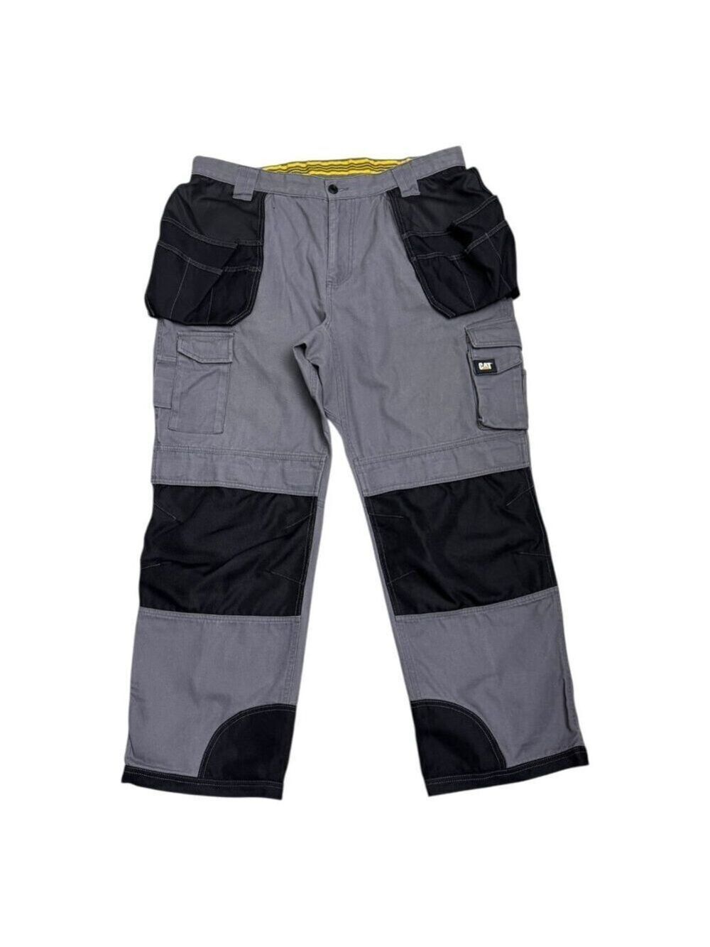 CATERPILLAR CAT Double Front Gray Work Carpenter Tools Pants Mens 38x30